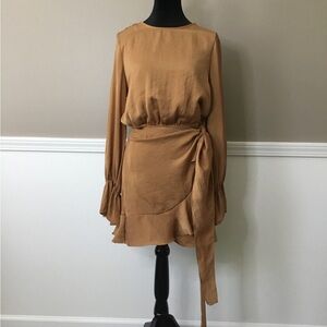 Hello Molly Elegant Open Back Tan Women's Dress